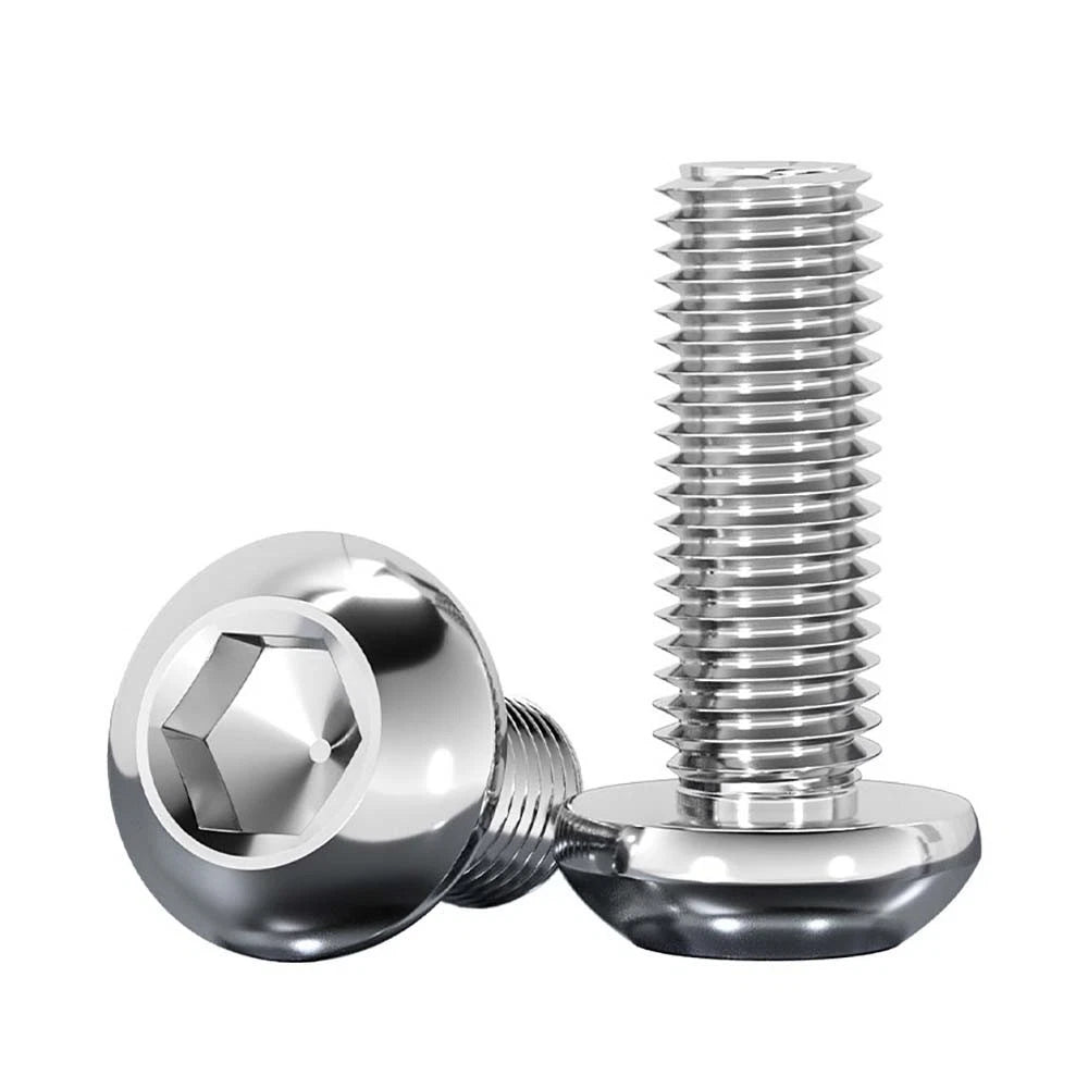 M1.6–M5 Round Pan Head Hex Socket Screws – A2 Stainless Steel, Button Head, Fully Threaded