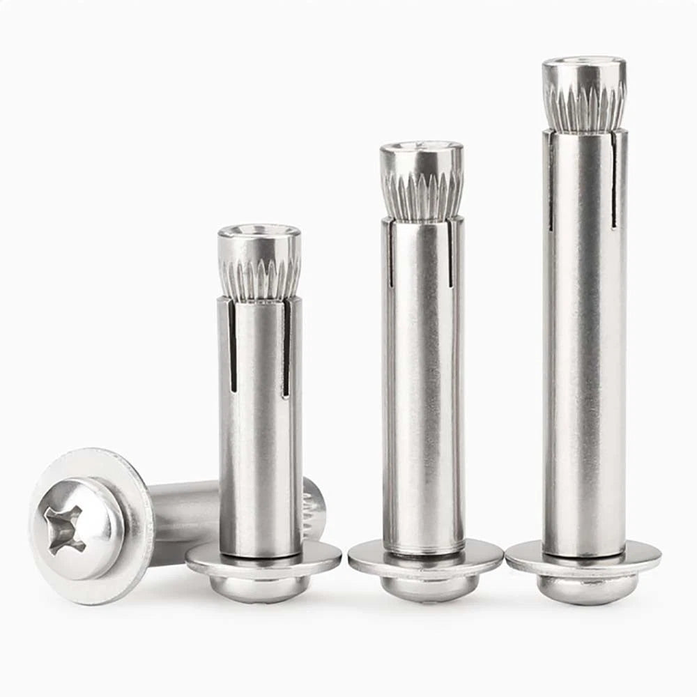 M6 M8 M10 Stainless Steel Expansion Screws — Round Head Phillips Drive, 40–100mm