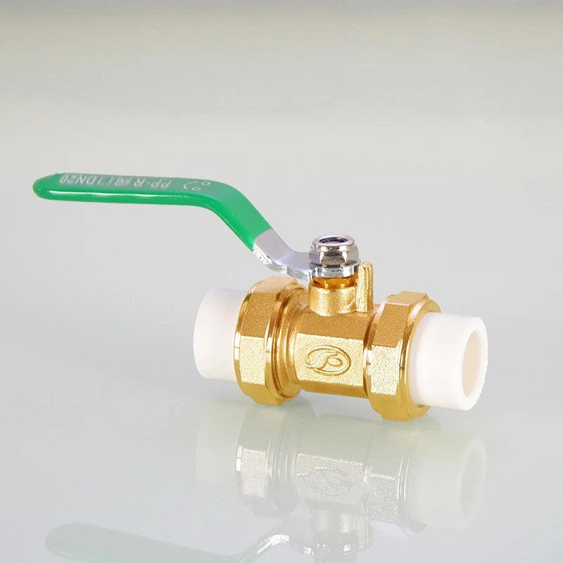 PPR Brass Ball Valves & Pipe Fittings 20–63mm | Green Handle | Multiple Types