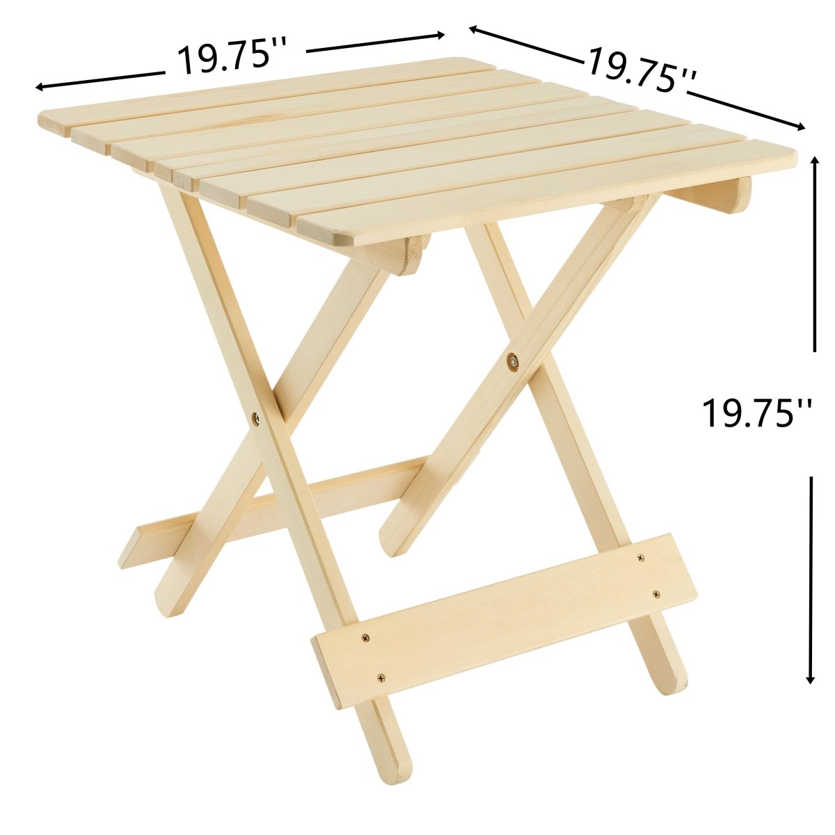 Folding Square Table Patio Outdoor solid wood Table for Backyard, Balcony, Portable Design Space - Saving Natural Wood Color - HomeDIYer