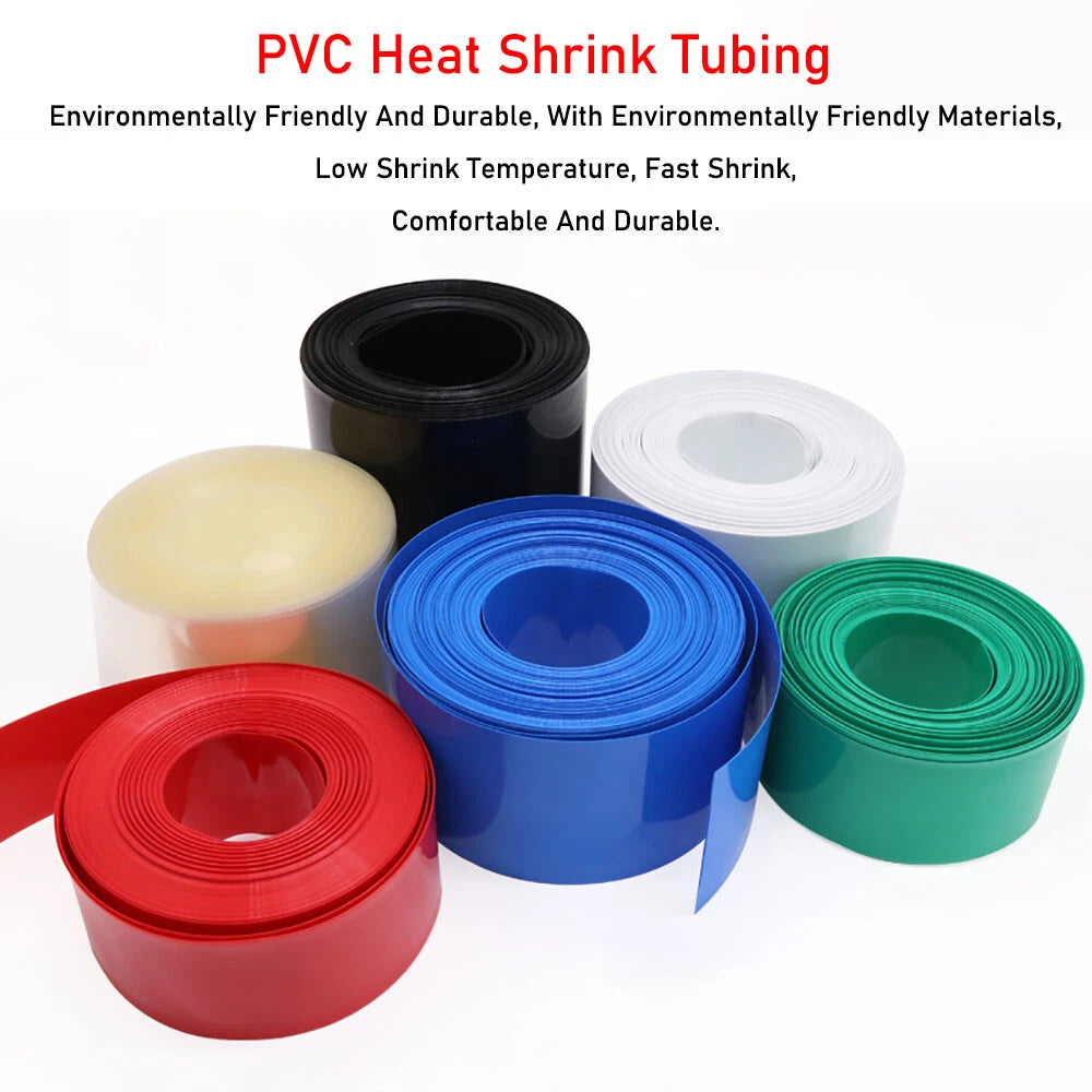 PVC Heat Shrink Tubing 15mm–200mm | RC Battery Pack Wrap | 7 Colors