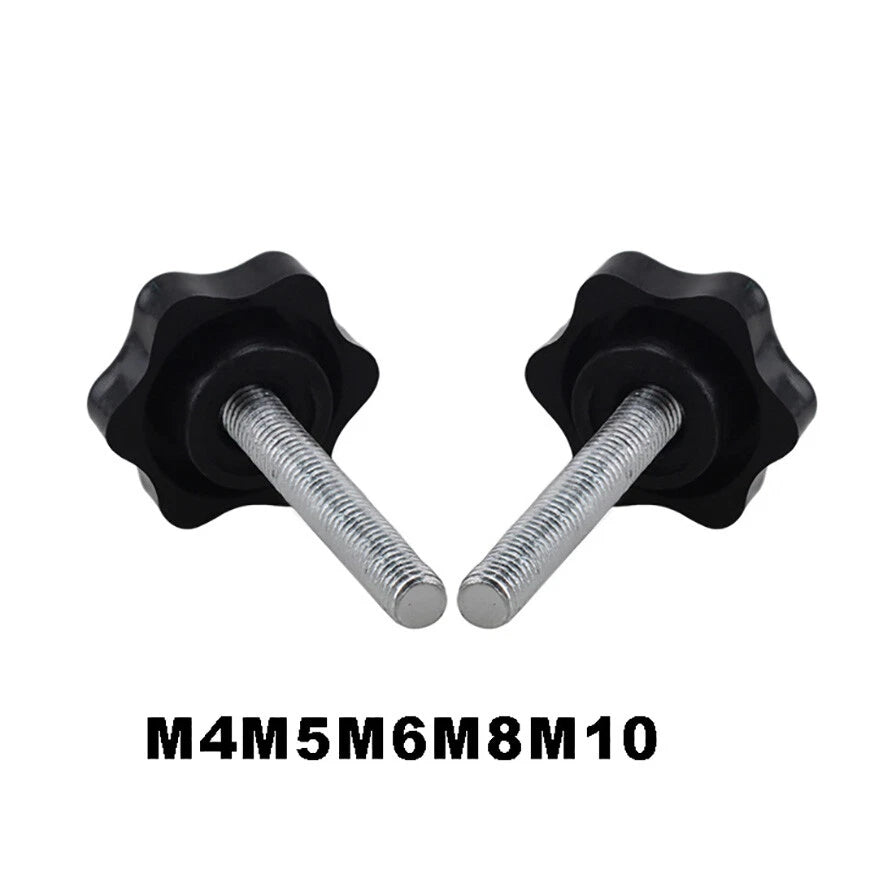 M4-M10 Plastic Star Thumb Screws with Carbon Steel Bolt – Hand Knob Fasteners