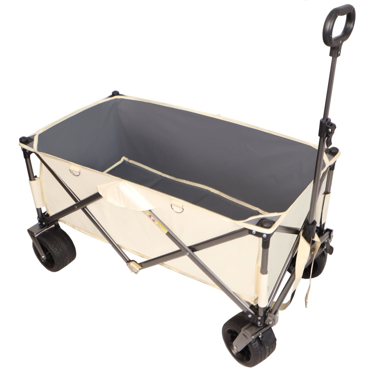 Folding Wagon, Heavy Duty Utility Beach Wagon Cart for Sand with Big Wheels wagon is made of strong steel frame and 600D Oxford fabric - HomeDIYer