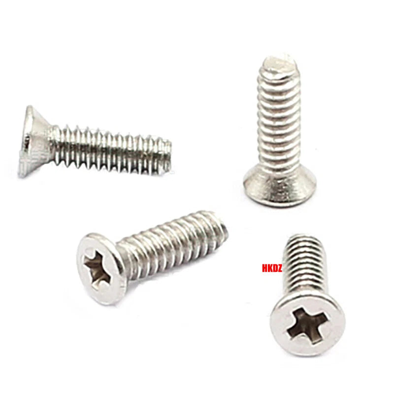 4#40 Countersunk Machine Screws – Phillips or Hex Drive, Stainless or Carbon Steel (Nickel/Black Zinc)