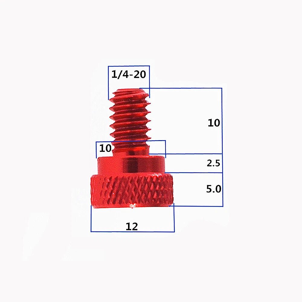 UNC 1/4 - 20 Aluminum Knurled Flat Thumb Screws – Low - Profile Hand Grip Bolts 3/8" (10mm) - HomeDIYer