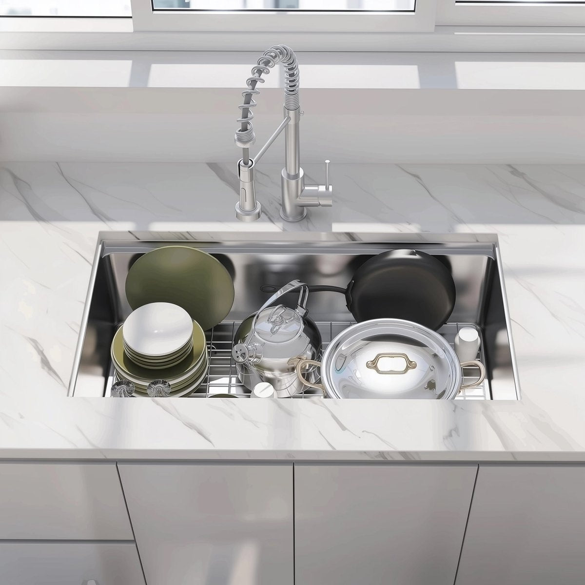 33 Undermount Workstation Sink - 33 x 19 Inch Undermount Stainless Steel Kitchen Sink 18 Gauge, Handmade R10 Radius 10 Inch Deep Undermount Single Bowl Sink with Accessories - HomeDIYer