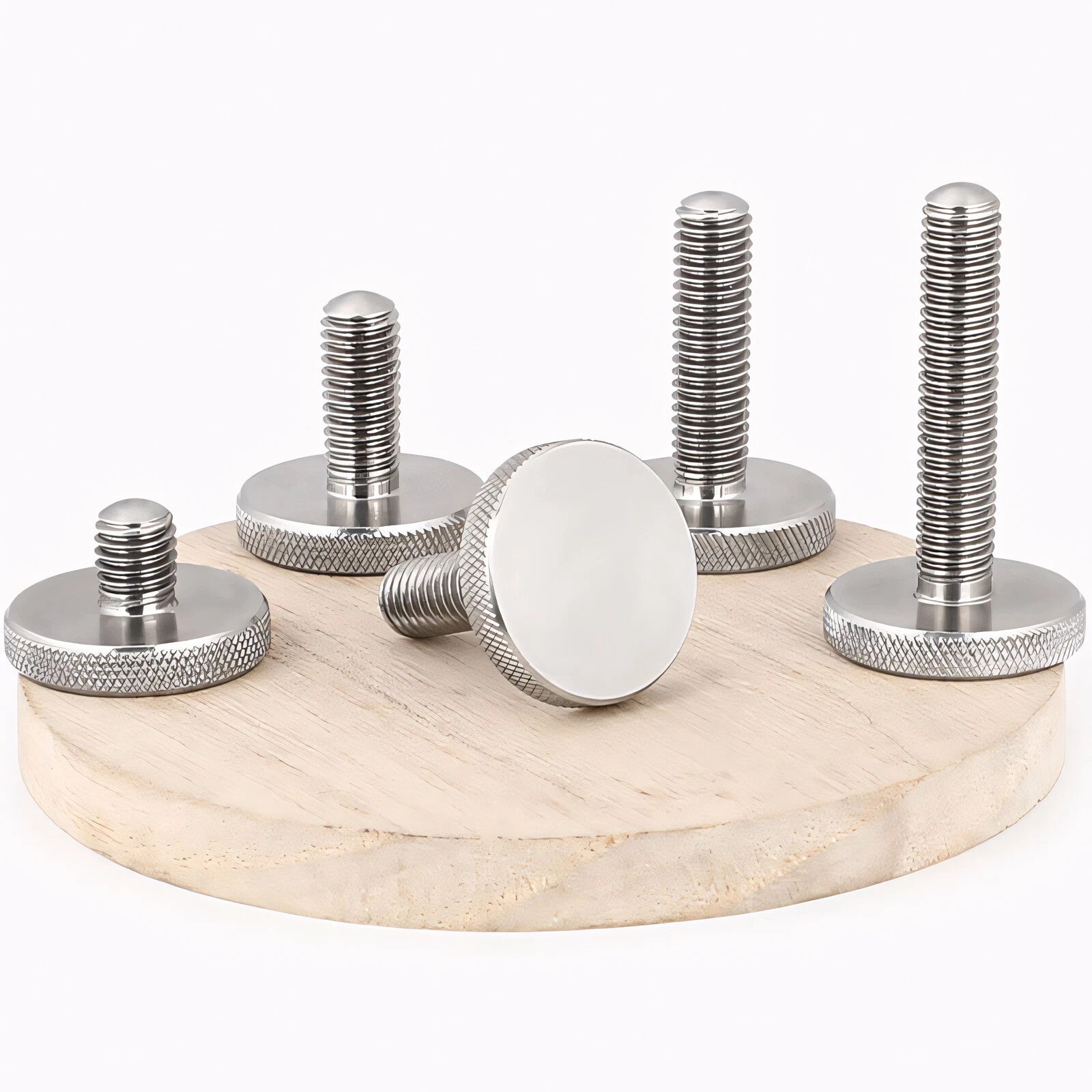 Knurled Thumb Screws with Large Flat Head — A2 Stainless Steel & Galvanized, M3 to M10