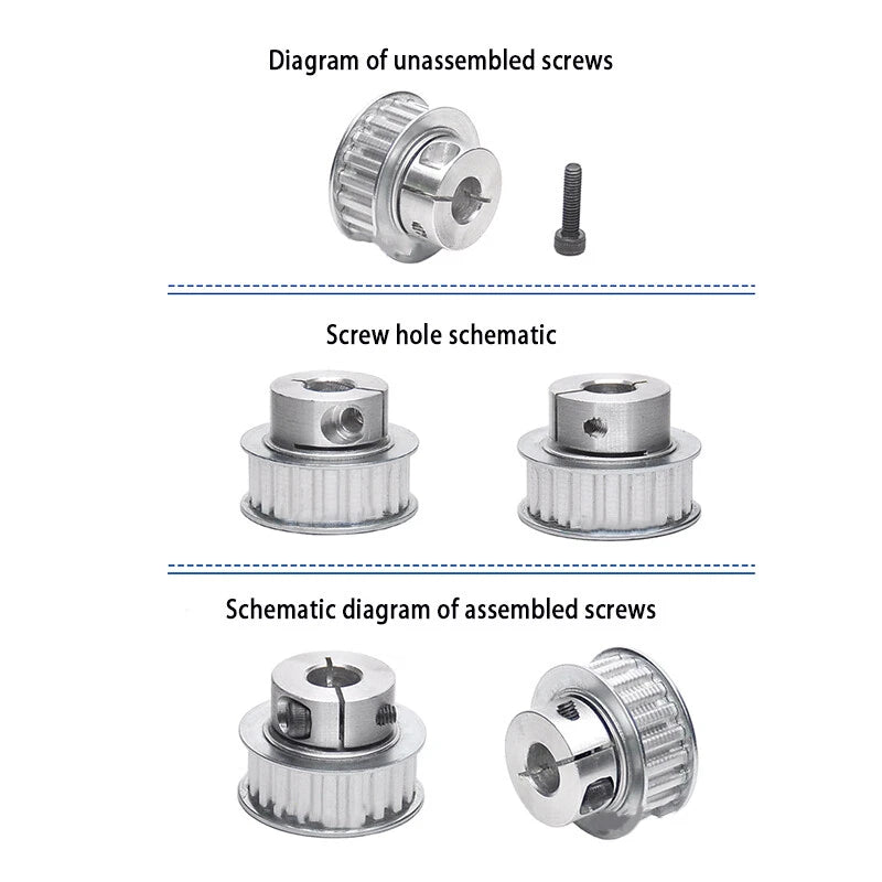 Timing Belt Pulley Bore 5 - 20mm Clamping Type 15 - 25 Teeth XL Timing Belt BF/K