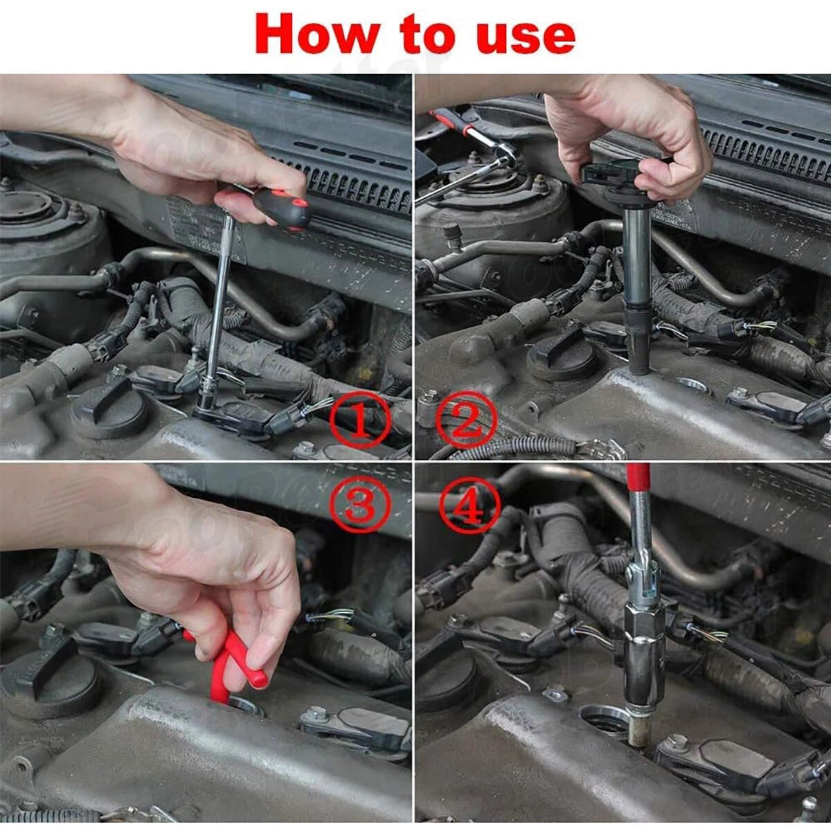 3PCS Spark Plug Removal Tool 16 21mm T-Handle Flexible Spanner Socket Wrench Set