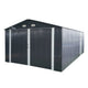 20x13FT Outdoor Metal Garage Storage Shed with 2 Doors & 4 Vents, for Car, Bike & Lawnmower, Black