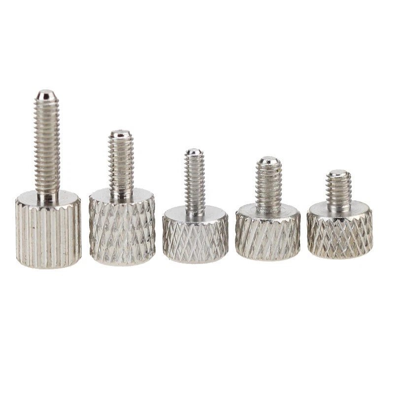 M1.6–M5 Carbon Steel Knurled Thumb Screws – Flat Head Hand Grip Bolts (Black / White) - HomeDIYer