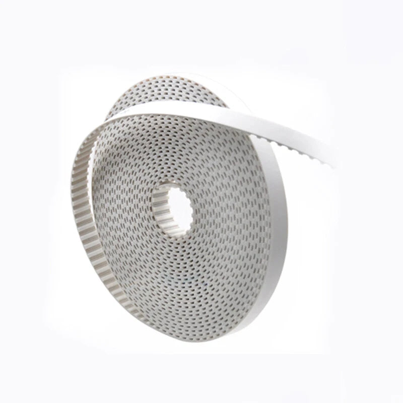 T10 AT10 Open Timing Belt — White Polyurethane Steel Wire Reinforced, 20–50mm Wide