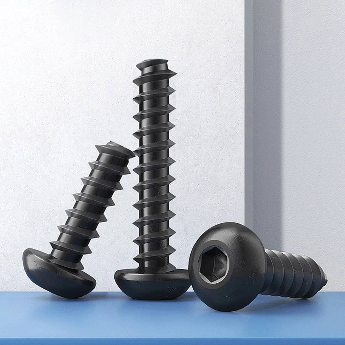 M2 M2.6 PB Round Head Socket Cap Self Tapping Screws – Grade 8.8 Carbon Steel, Black