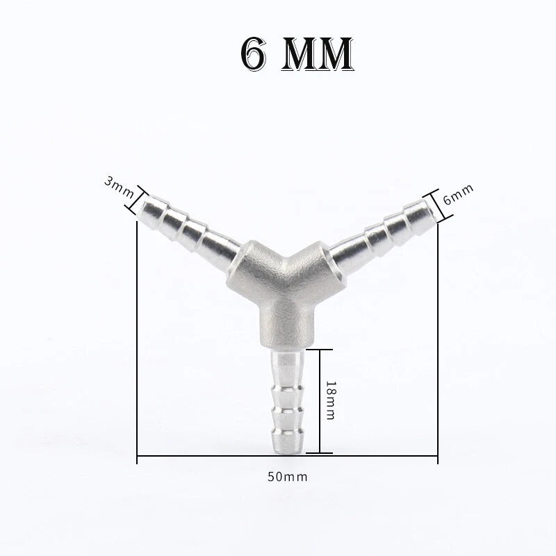 Y Piece Hose Joiner – Stainless Steel Barbed Connector for Air, Fuel & Water Lines