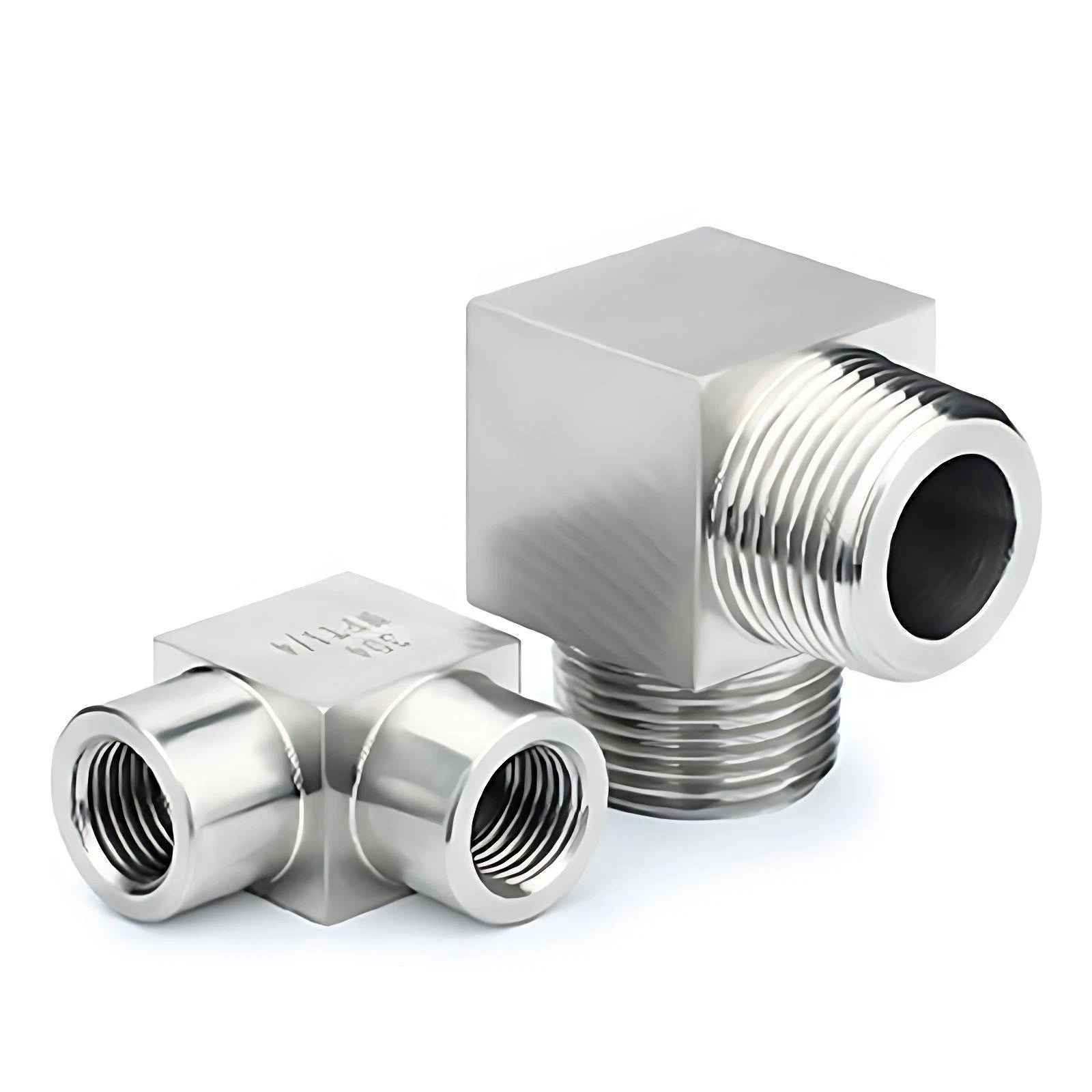 90° Stainless Steel Threaded Elbow Pipe Fitting — BSP, NPT & Metric