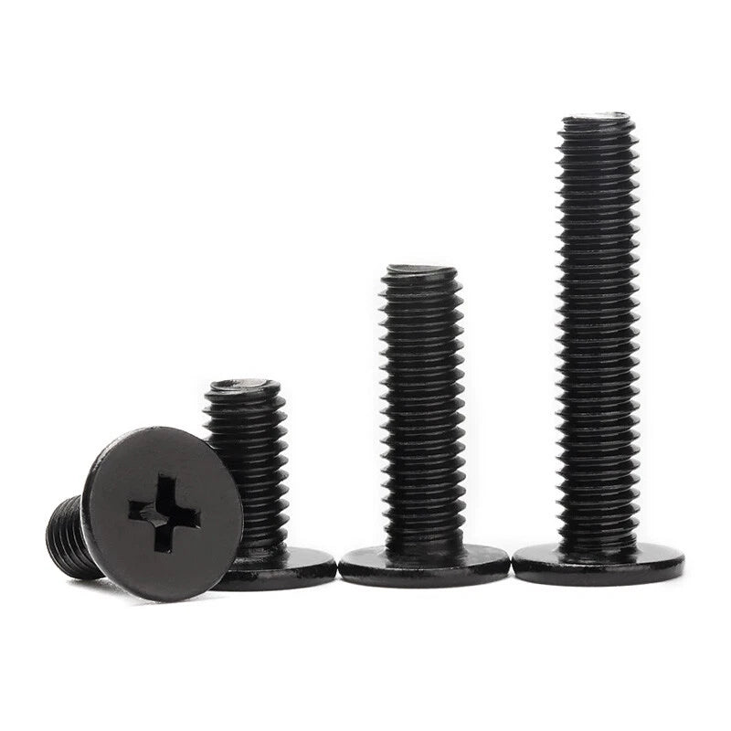 M1.6–M6 Black Stainless Steel A2 Pan Head Phillips Machine Screws