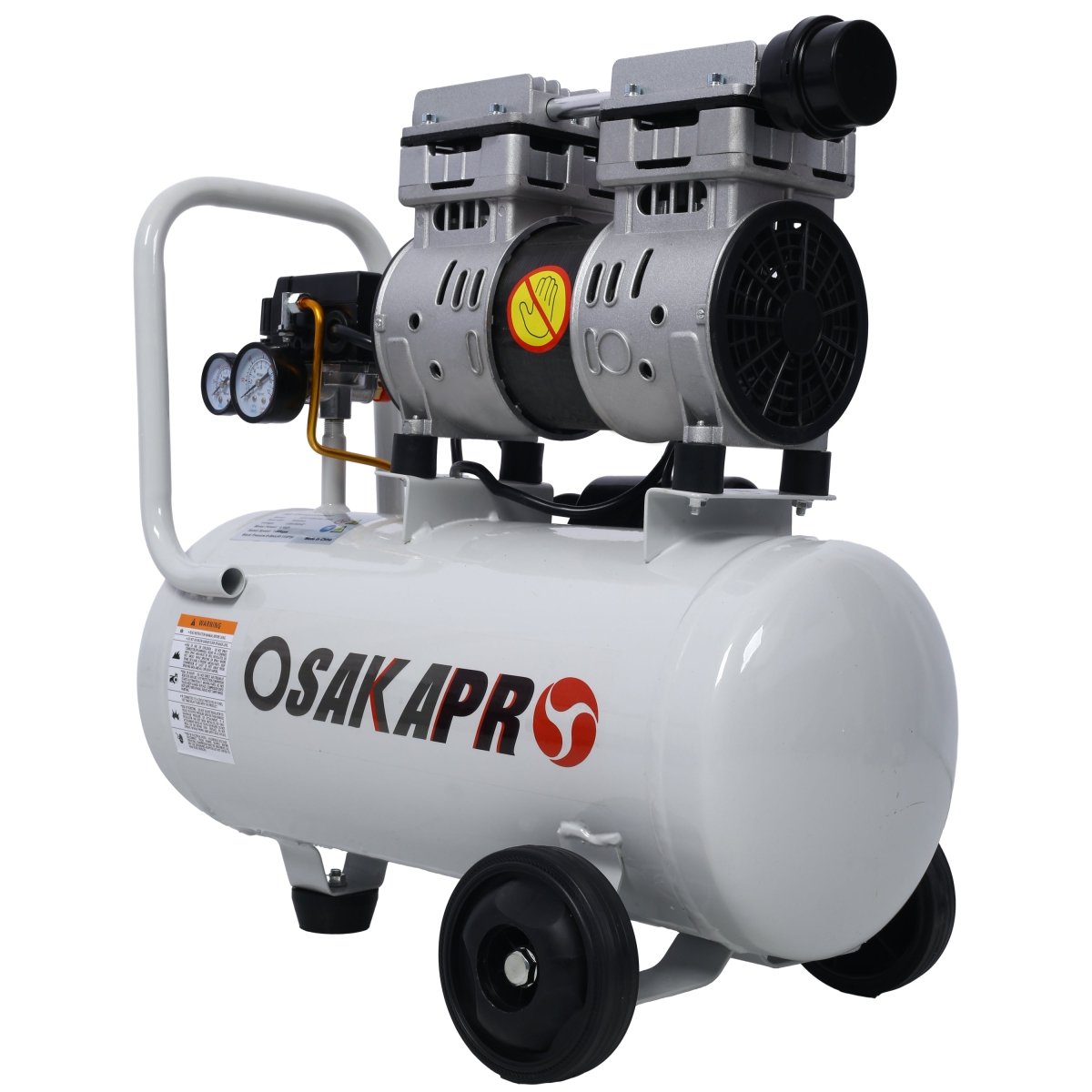 1.5HP Silent Oil - Free Air Compressor 8 Gallon, Oil - Free, Electric Shop Air Compressor Portable,Lightweight with Wheels, 70 dBA Noise Level, with Automatic Drain Valve,Light Gray - HomeDIYer