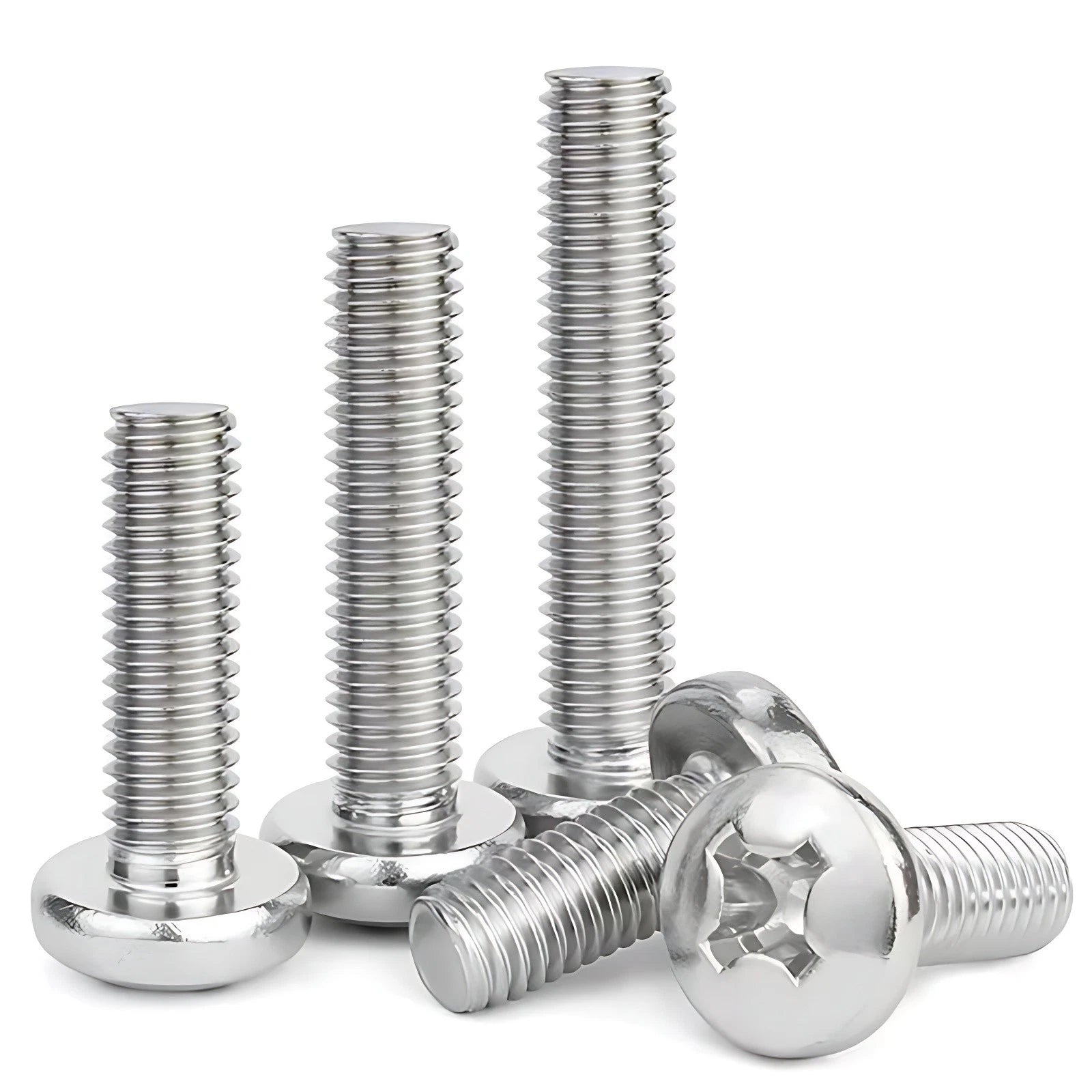 M2 M3 M4 M5 M6 M8 A4 Stainless Steel Phillips Pan Head Machine Screws – DIN 7985, Fully Threaded (4–80mm)