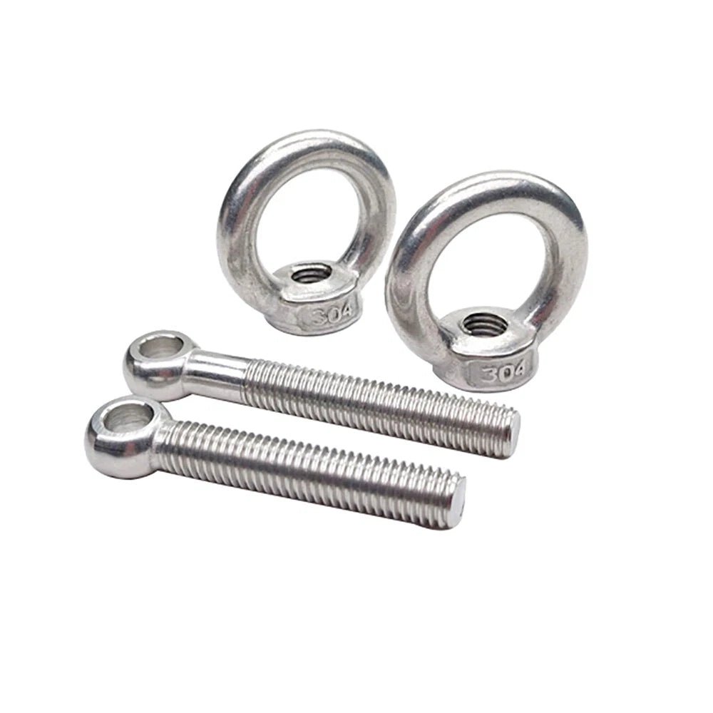 M6 M8 M10 M12 Stainless Steel A2 Lifting Eye Bolts & Eye Nuts Set - HomeDIYer