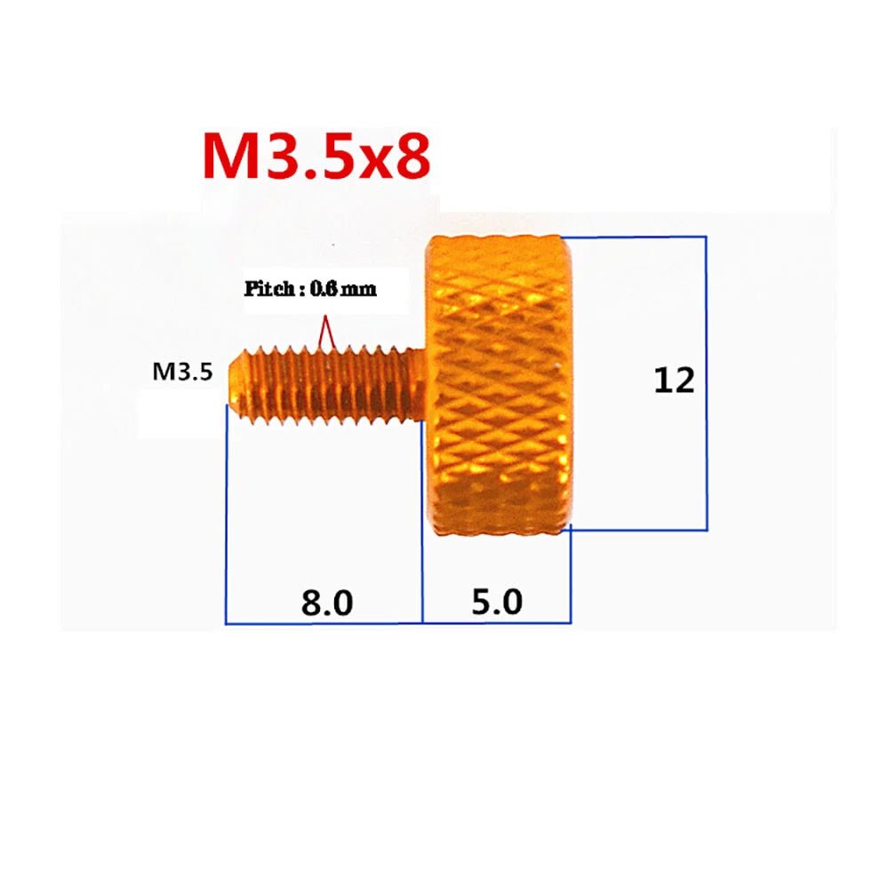 M3.5 Aluminum Alloy Knurled Thumb Screws – Hand Grip Knob Bolts for PC Computer Case (4.5‑25mm) - HomeDIYer