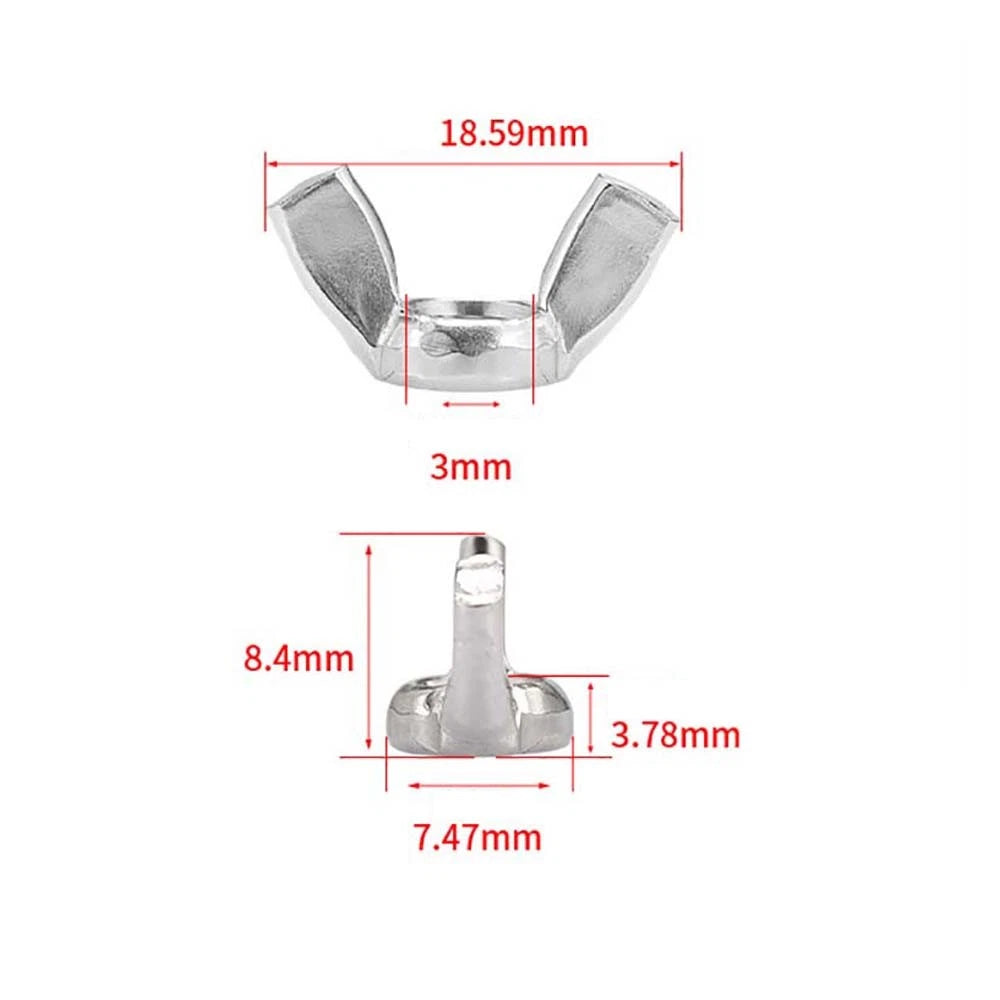 Wing Nuts M2 - M12 A2 A4 201 Stainless Steel Butterfly Nut To Fit Bolts & Screws