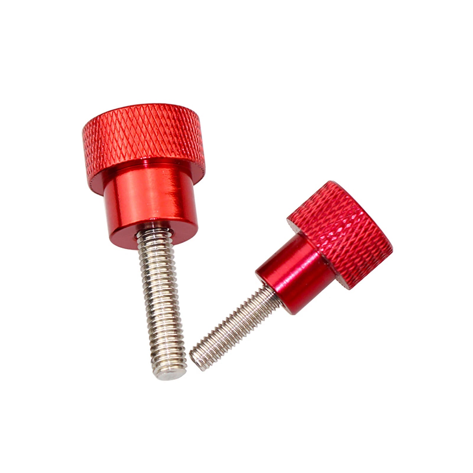 Red M3/4/5/6/8/10 Knurled Thumb Screws, Aluminum Handle + Stainless Thread Rod