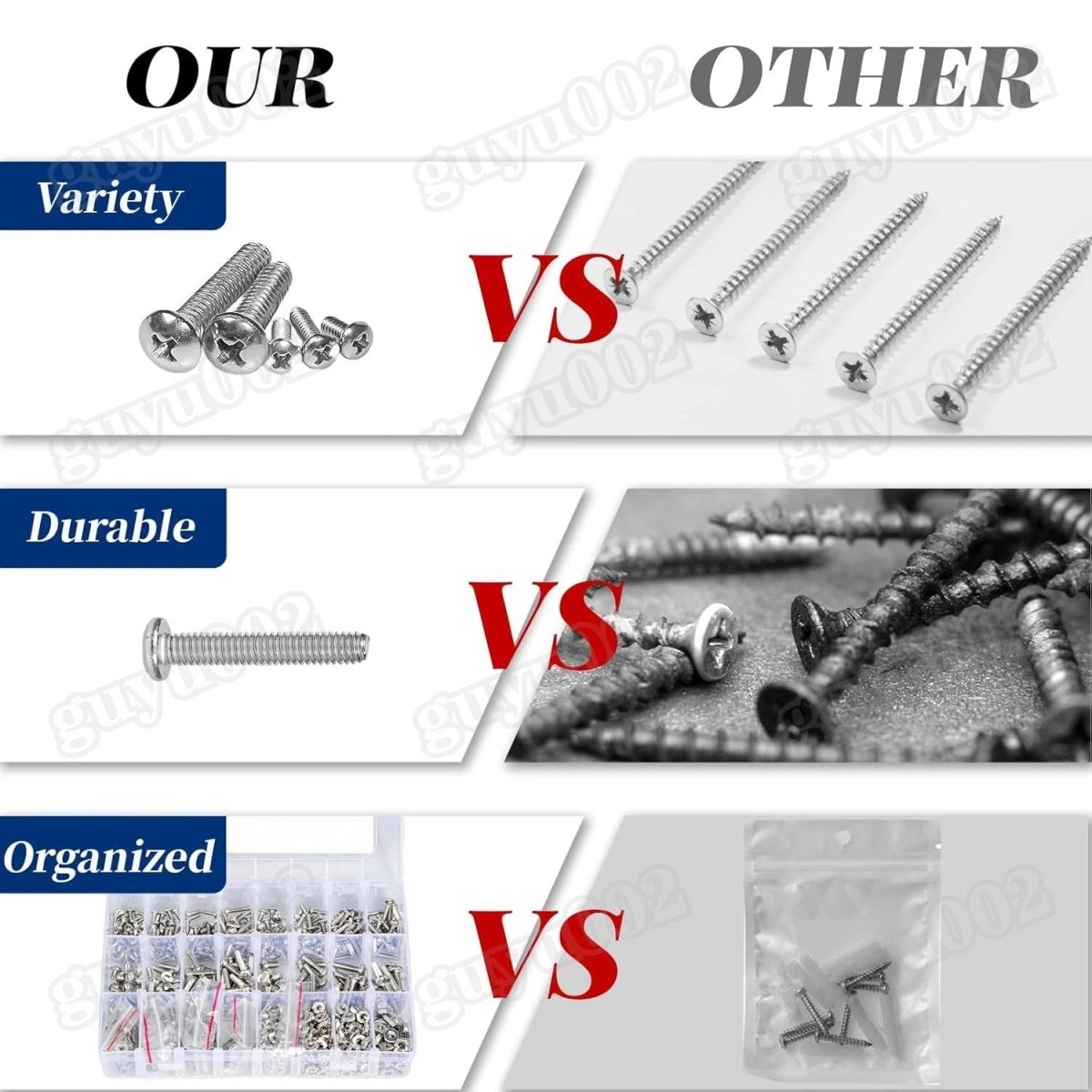 1140 - Piece Phillips Pan Head Machine Screw, Nut & Washer Set – 304 Stainless Steel, 4 6 8 10 (Imperial) - HomeDIYer