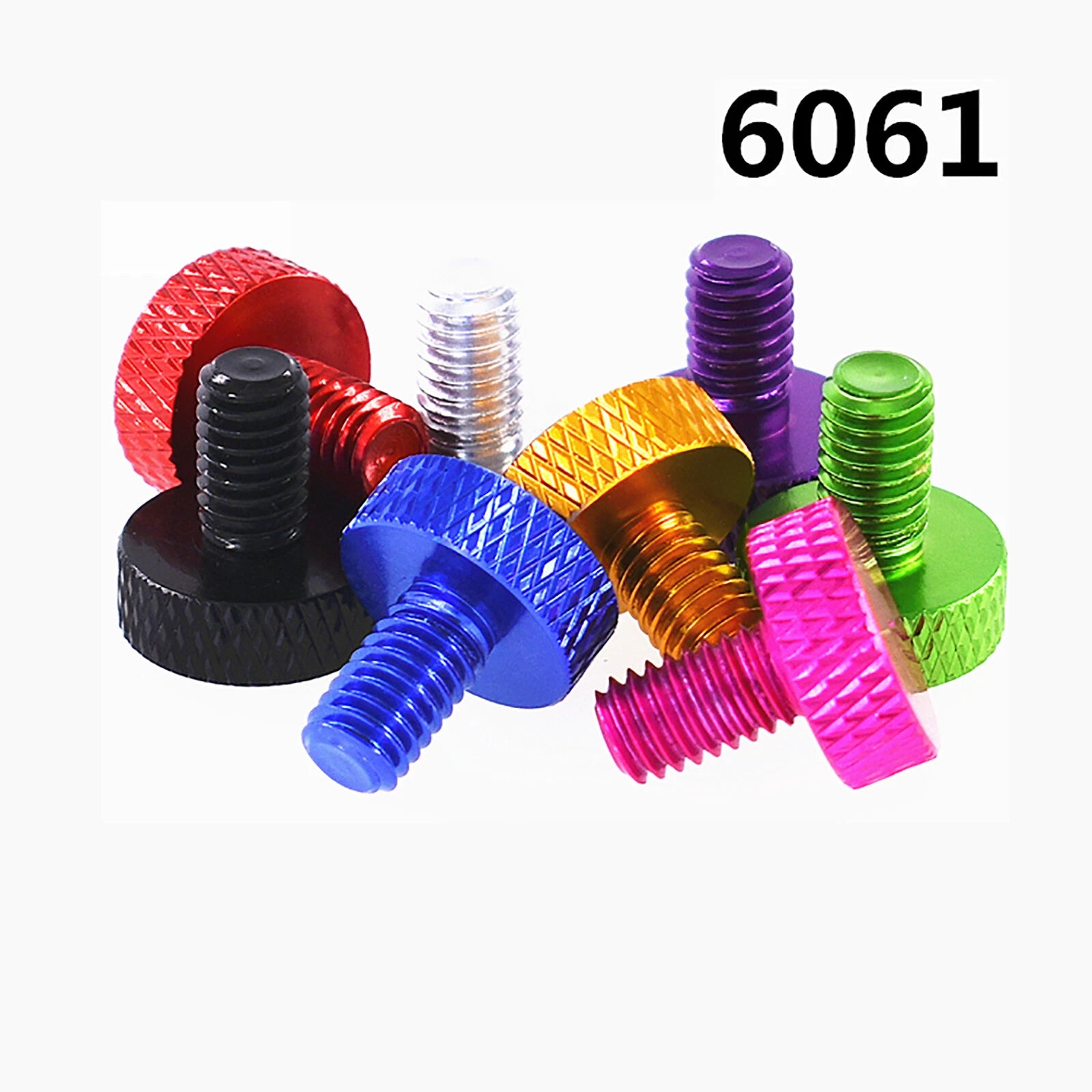 M6 Knurled Thumb Screws PC Case Thumbscrew Flat Knob Bolt - Al Alloy Multicolor