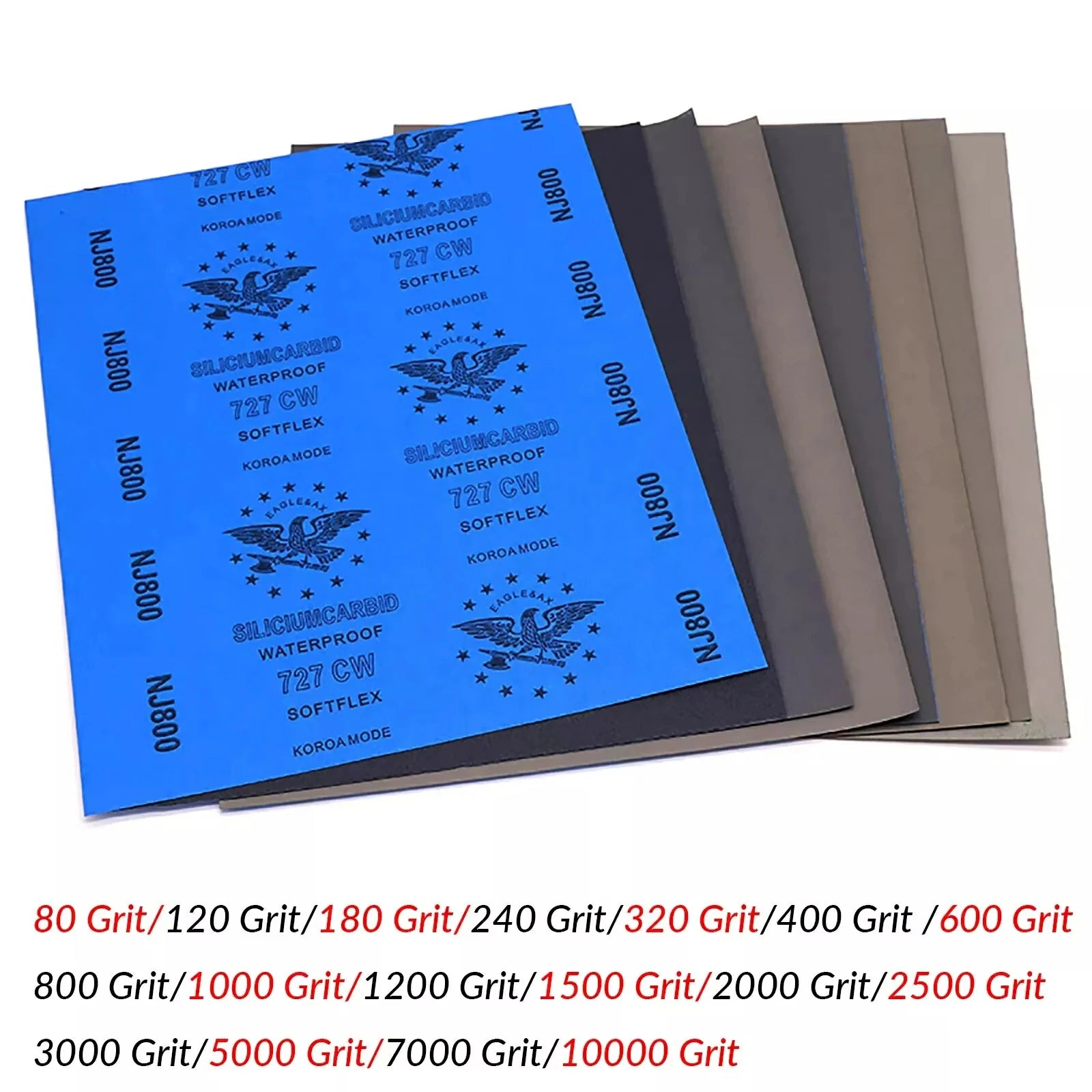 Wet & Dry A4 80 - 10000 Grit Sandpaper Abrasive Polishing Tool Abrasive Sandpaper Paper Sheets Surface Finishing Made 230x280mm - HomeDIYer