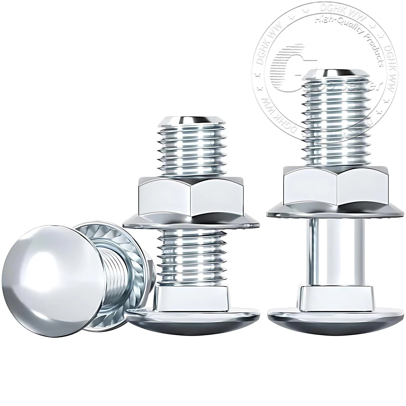 M4–M12 Cup Square Carriage Bolts with Hex Full Nuts | Zinc Plated | Sets of 2–50