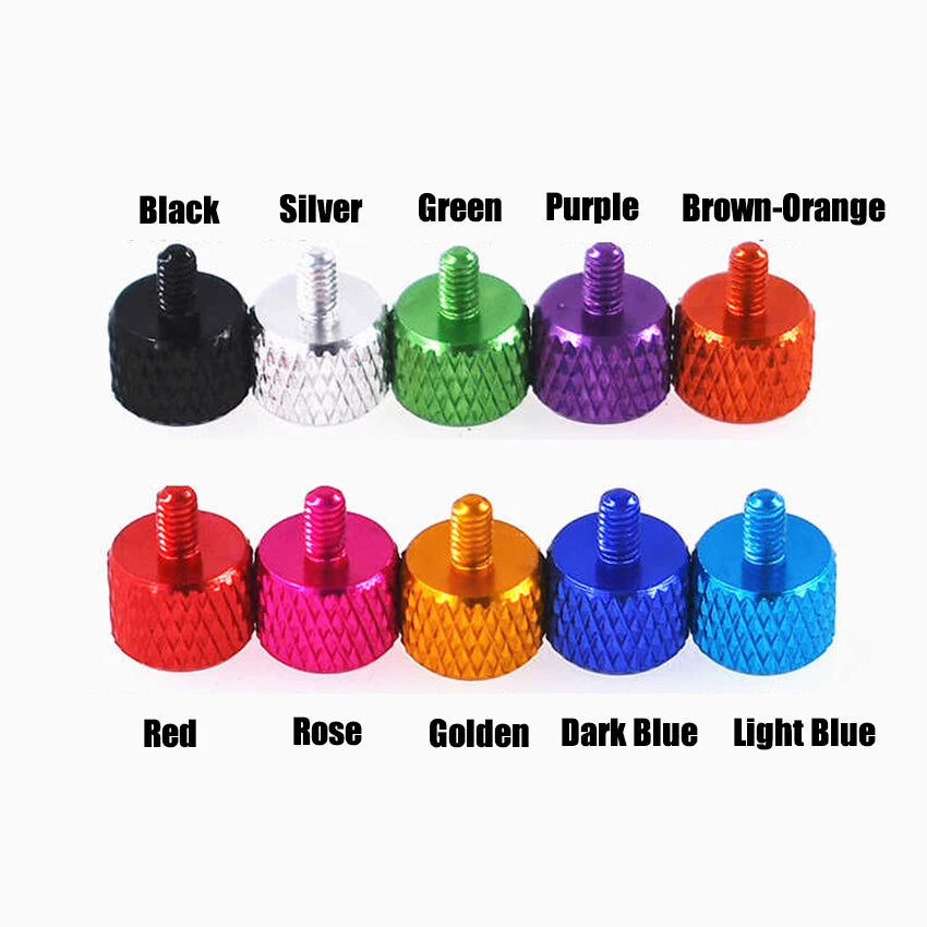 M2.5 Knurled Thumb Screws – Aluminium Colourful Hand Grip Bolts for PC & DIY