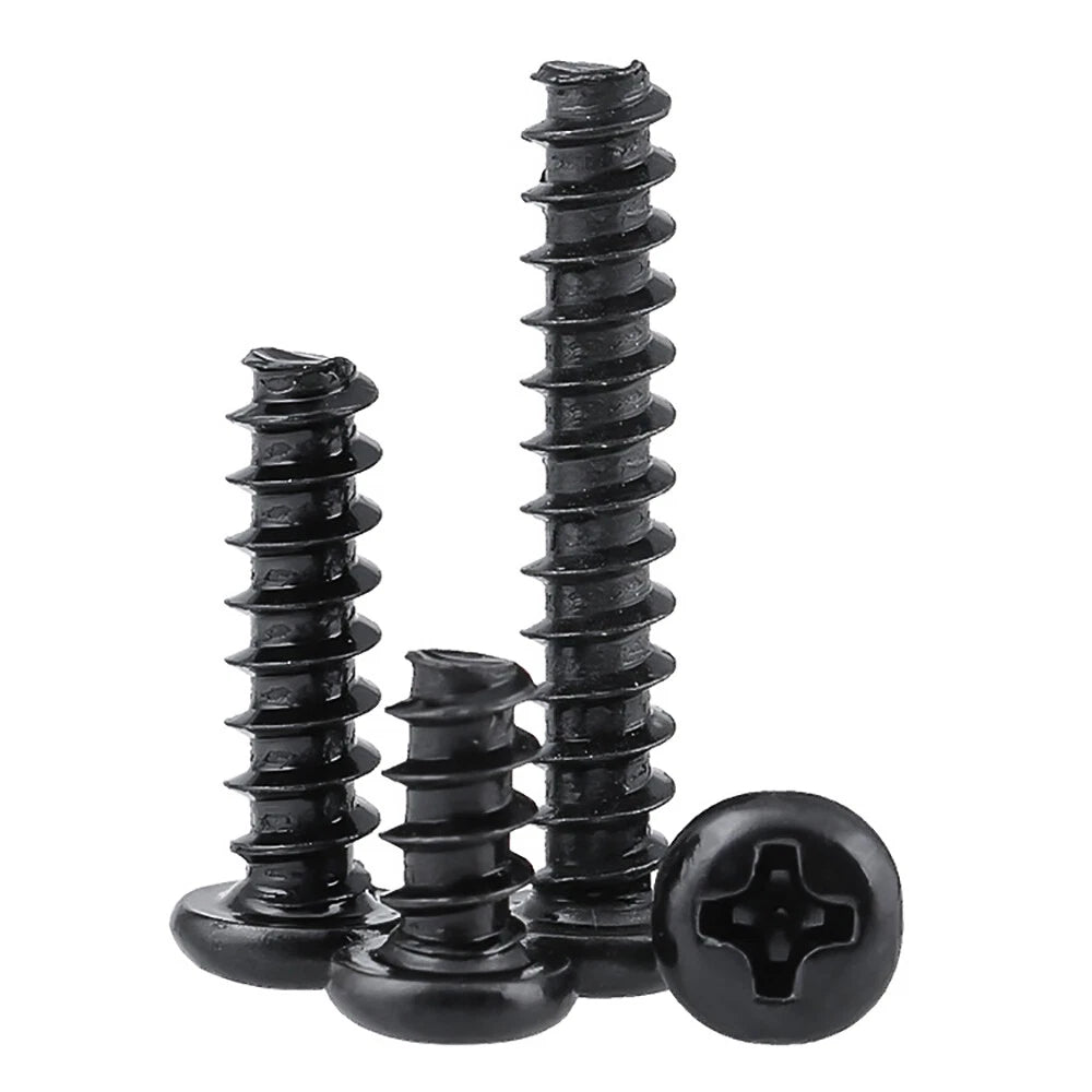 Assorted Pan Head Self Tapping Screws – Black Zinc, M1.4–M4