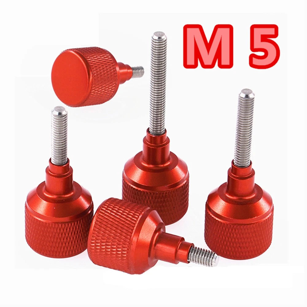 Aluminium + Stainless steel Knurled Thumb Screws M5 Thumbscrew Bolt 6-100mm Long