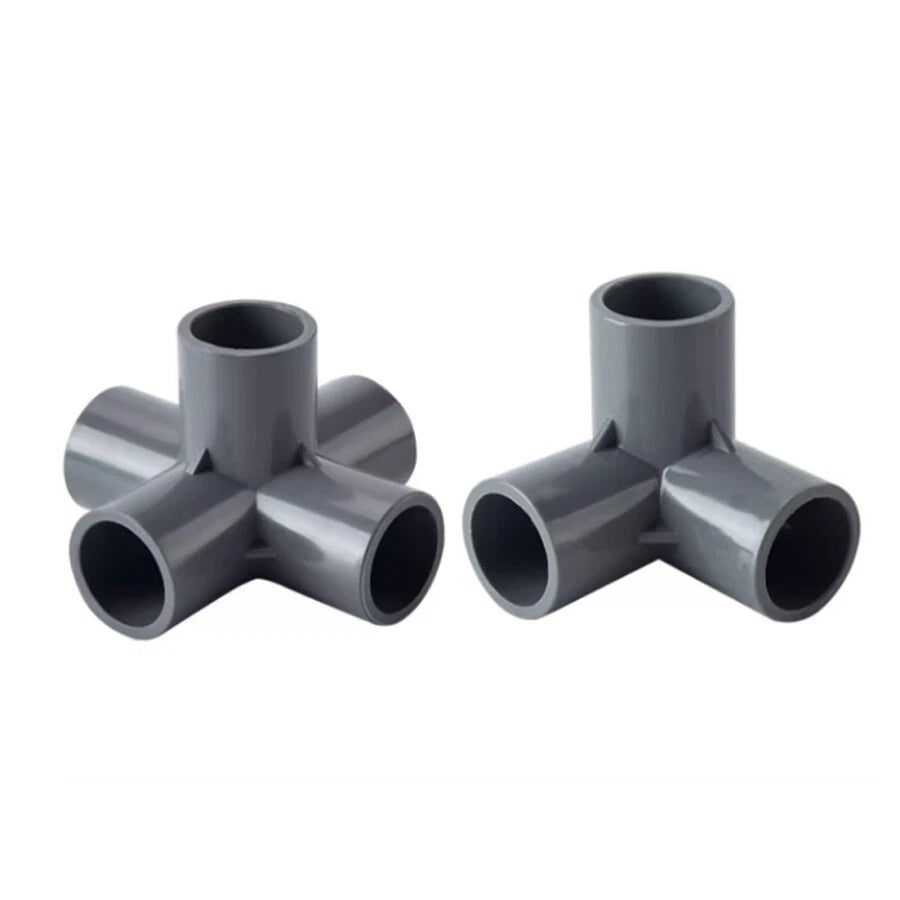PVC 3 4 5 6-Way Elbow Connector Coupling Pipe Fittings Dia 20 25 32 40 50mm Grey