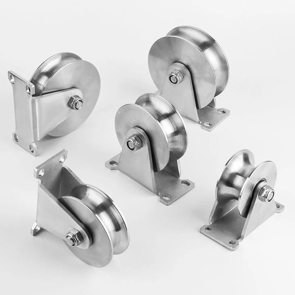 Stainless Steel Pulley U V H Groove Shape Roller Wheels Idler Pulley Wheel Large