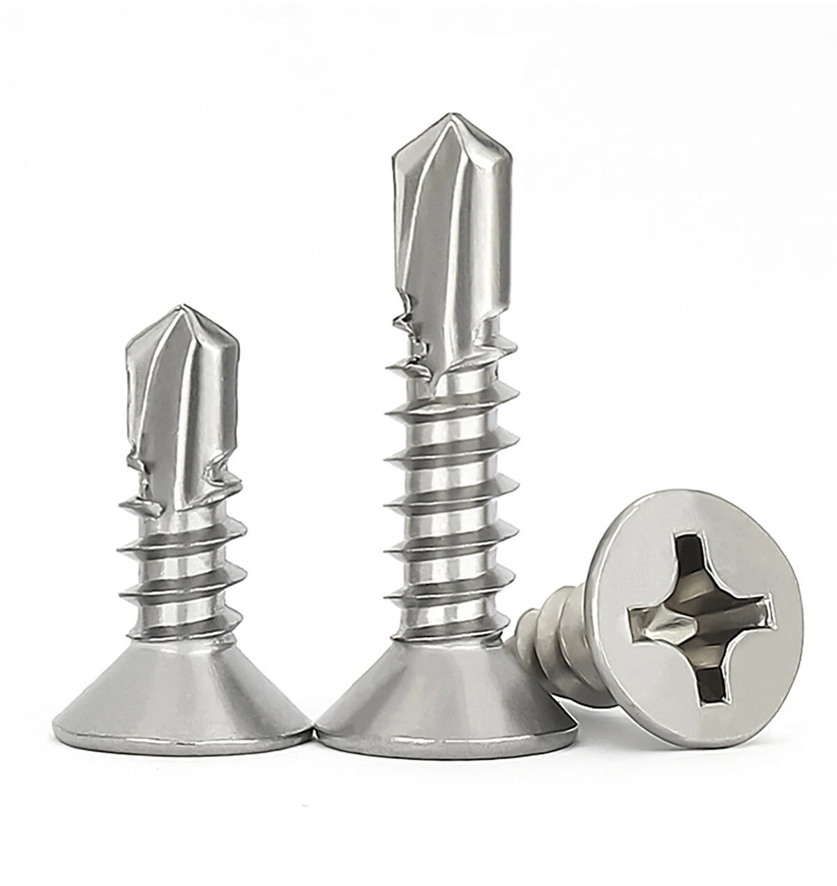 #6 #7 #8 #10 #12 #14 Countersunk Head Self Drilling Tek Screws – 410 Stainless Steel