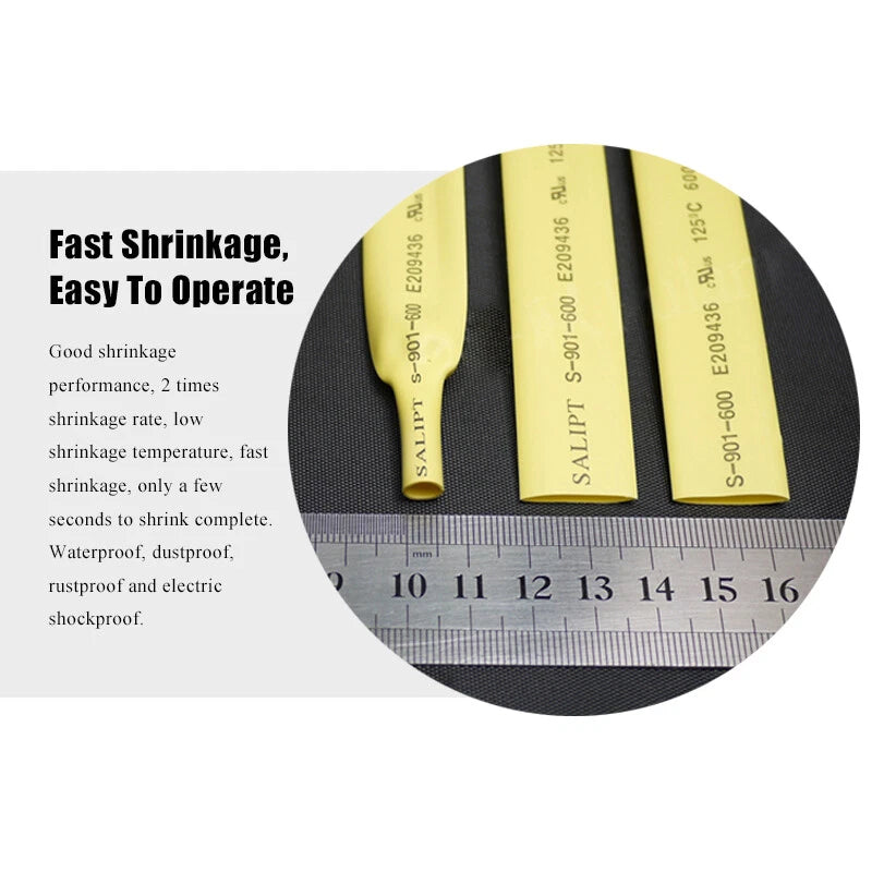 13mm Heat Shrink Tubing 2:1 — Electrical Insulation Sleeving, 7 Colors