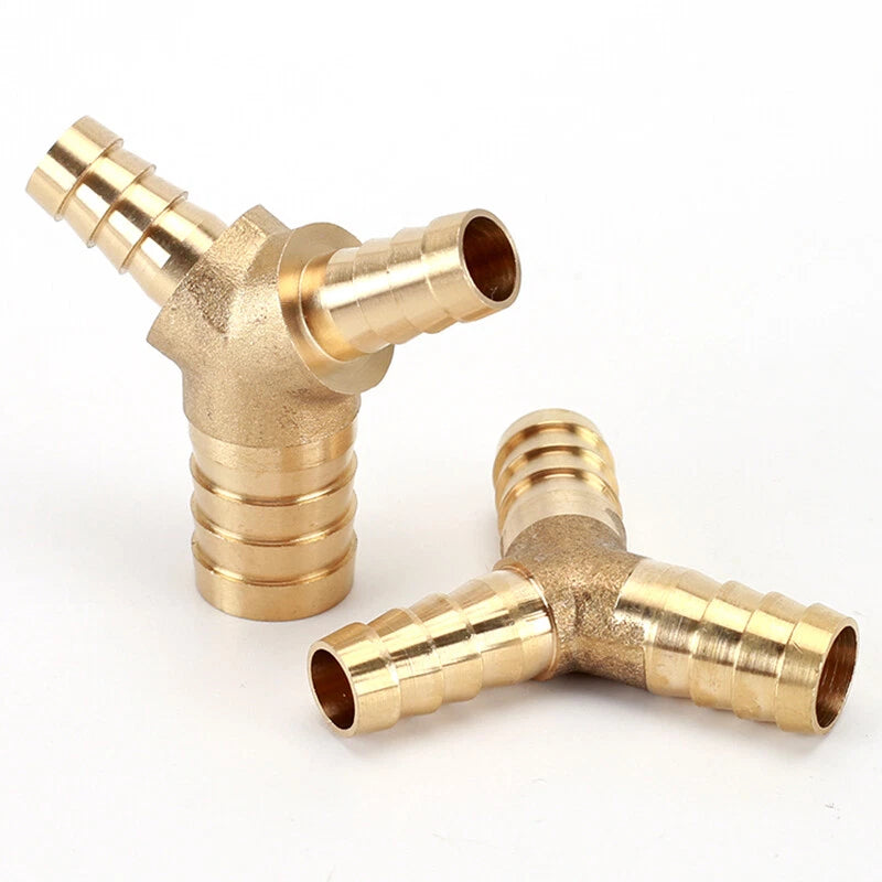 Brass Hose Tail Y-Piece Reducer Connector — Air Water Gas Fuel Pipe Fitting