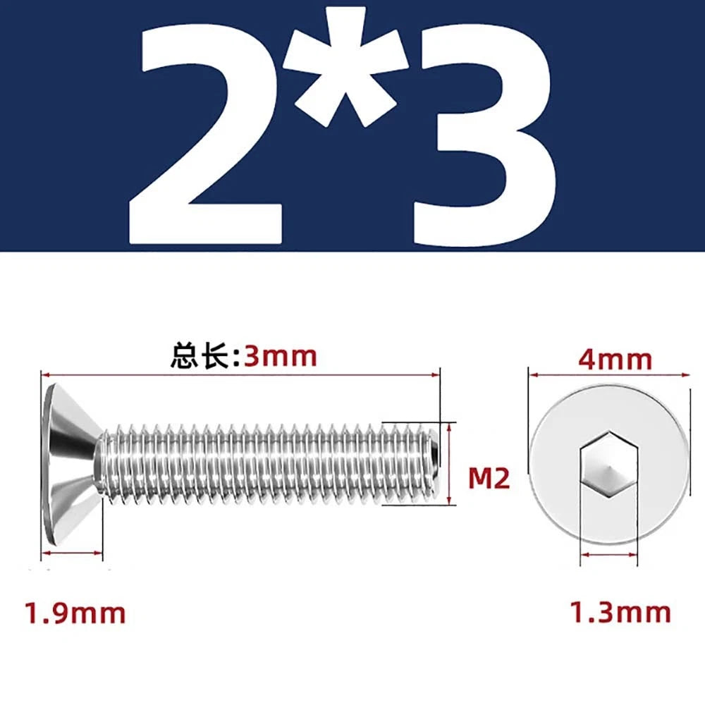 A4 Stainless Steel Countersunk Hex Socket Screws – Marine Grade, M2 to M16 (DIN 7991)