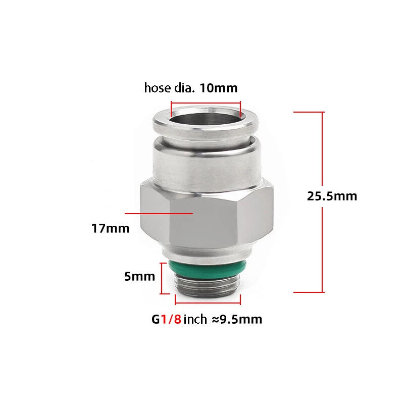 304 Stainless Steel Compression Fitting Female Straight Coupling Connector