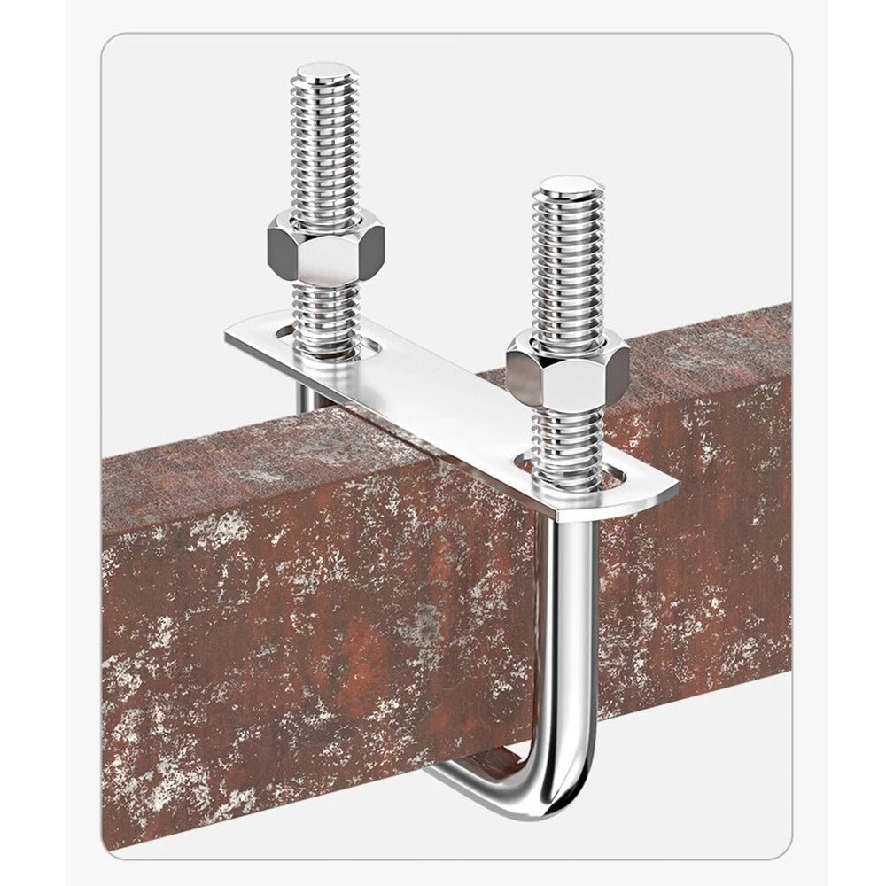 M8 Square U - Bolts Stainless Steel A2 with Plates and Nuts — Multiple Sizes - HomeDIYer
