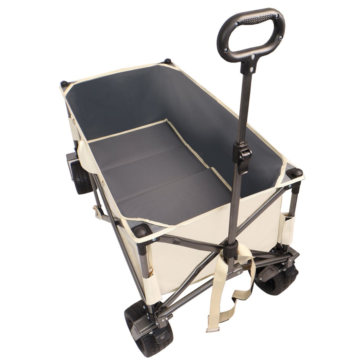 Folding Wagon, Heavy Duty Utility Beach Wagon Cart for Sand with Big Wheels wagon is made of strong steel frame and 600D Oxford fabric - HomeDIYer
