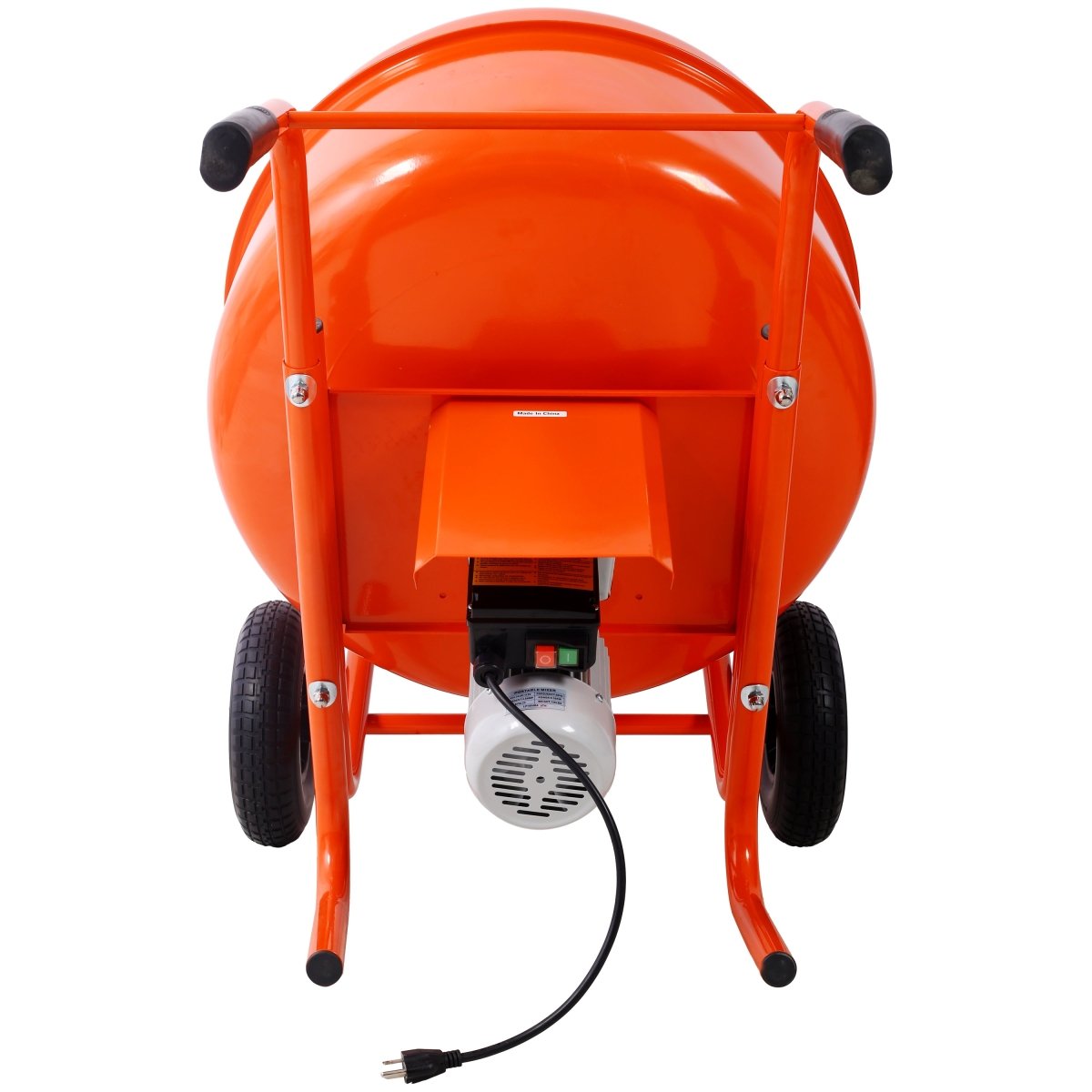 224L 8CUFT horizontal portable cement mixer,Wheel Barrow Portable Cement Concrete Mixer 115V - 60HZ,orange color - HomeDIYer
