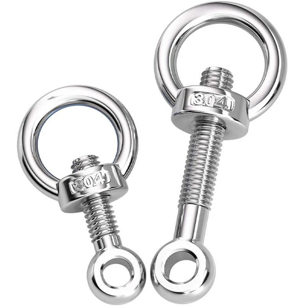 A2 Stainless Steel Eye Bolts with Nut — M5 M6 M8 M10 M12 Threaded Ring Screws - HomeDIYer