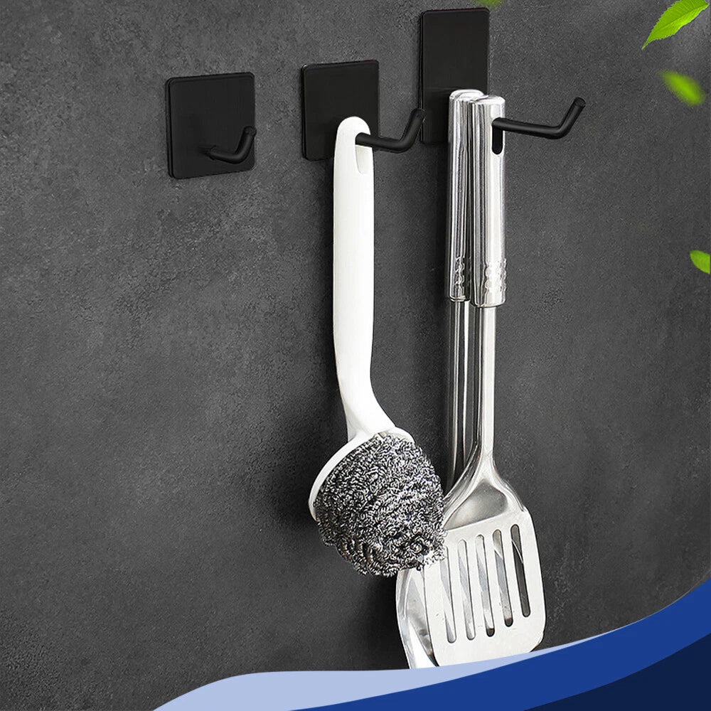 Stainless Steel Black Sticky Hooks Wall Mounted Self Adhesive Hook Round/Square