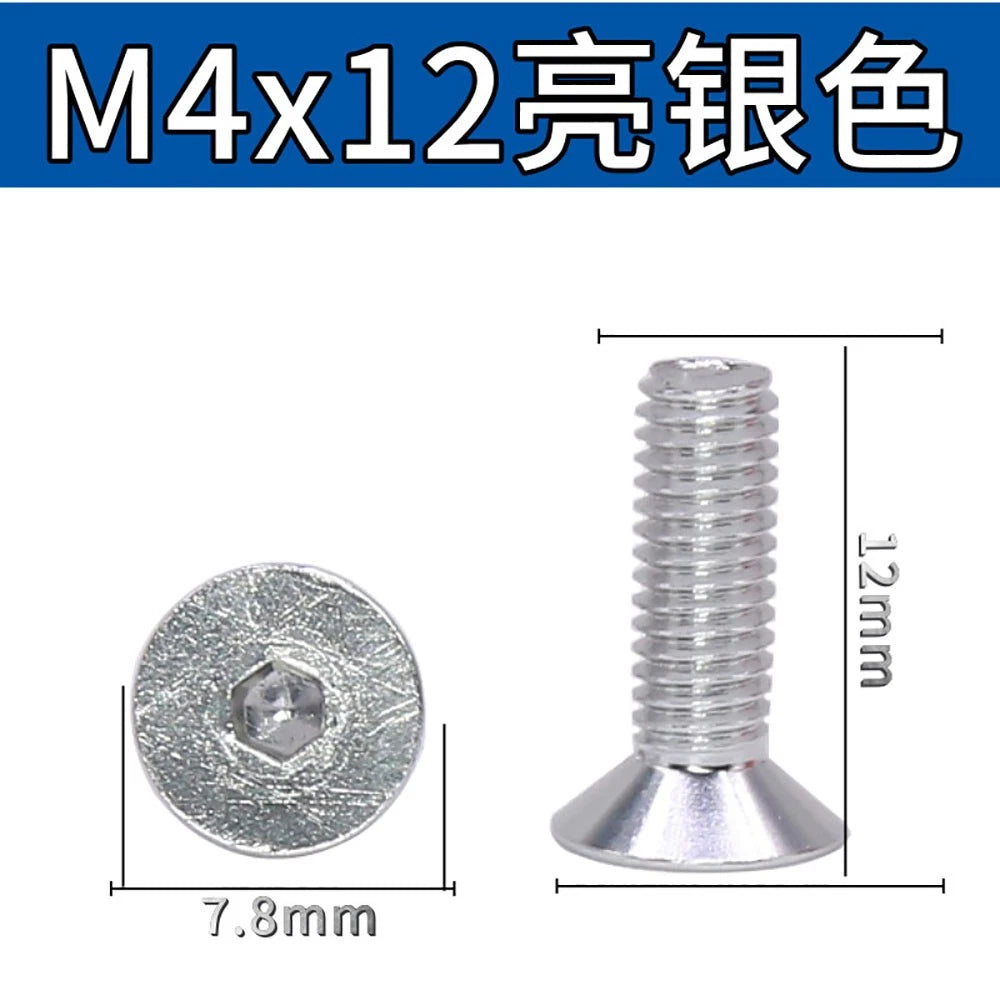 M3.5 / M4 Countersunk Hex Socket Screws — Anodized Aluminum Alloy, 10 Colors