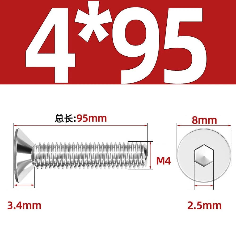 Countersunk Hex Socket Screws – A2 Stainless Steel, M2 to M16, DIN 7991, Fully Threaded
