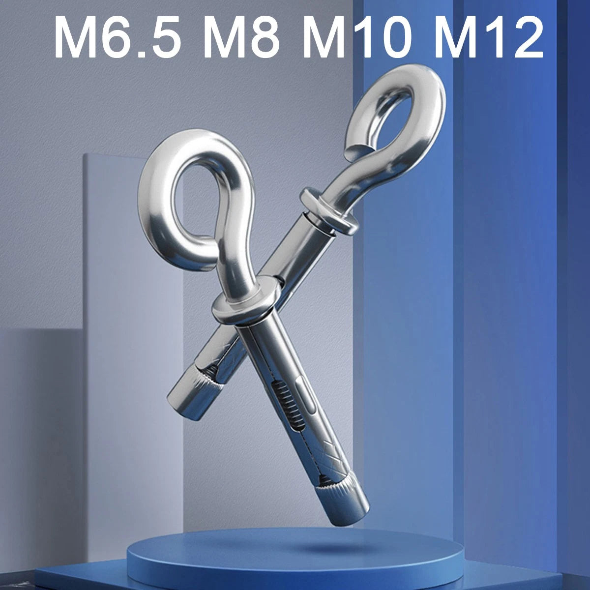 Expansion Anchor Eye Bolts Hook — Grade 8.8 Galvanized Steel for Concrete & Brick | M6.5 M8 M10 M12