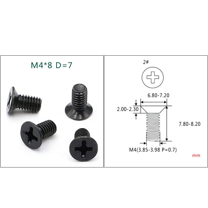M4 M5 M6 Phillips Countersunk Screws – Zinc Plated Carbon Steel, 6–24mm Lengths (Bulk Pack)