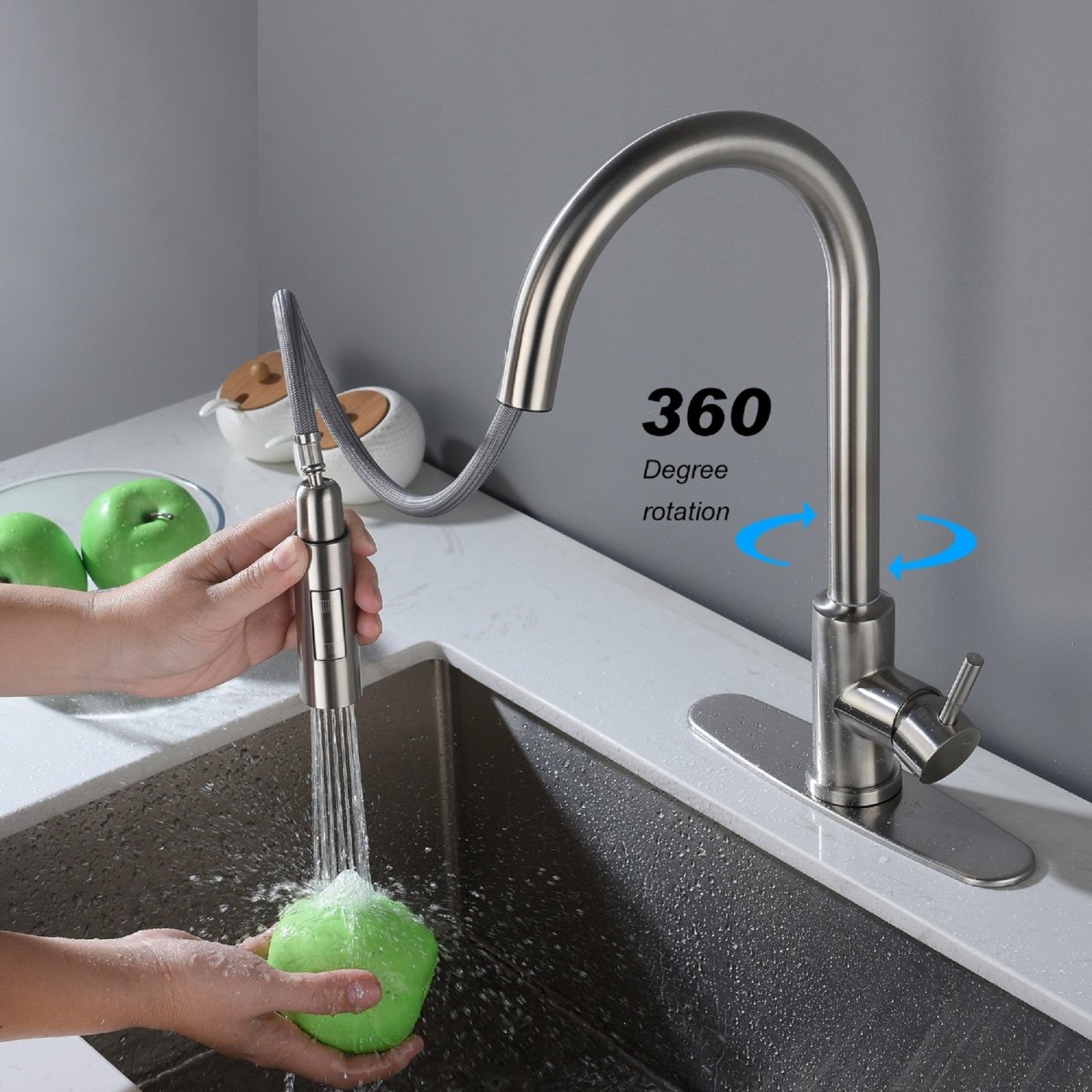 Touch Kitchen Faucet with Pull Down Sprayer Silver Black Gold - HomeDIYer